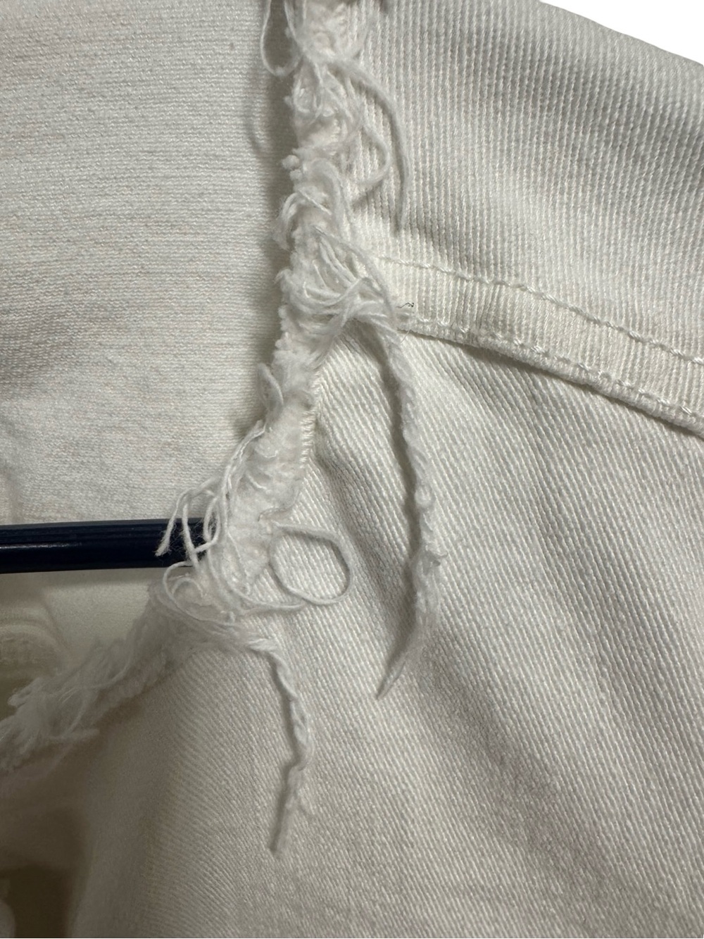 Calvin Klein Jeans White Frayed Hem Denim Jacket - Picture 5 of 5